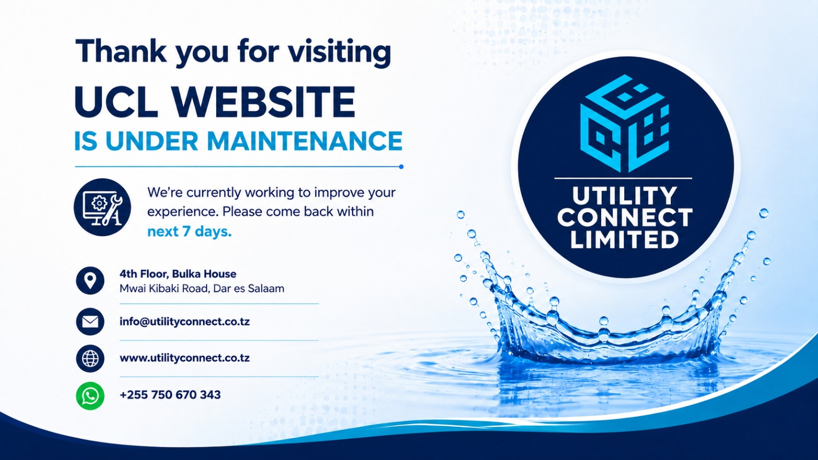Utility Connect Limited - Site Under Maintenance